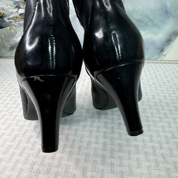 Clarks Womens Leather Knee-High Boots With Buckle Straps & Heels Size 7.5 Black - Picture 4 of 9
